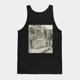 Elephants running amok in the city 1900 Tank Top